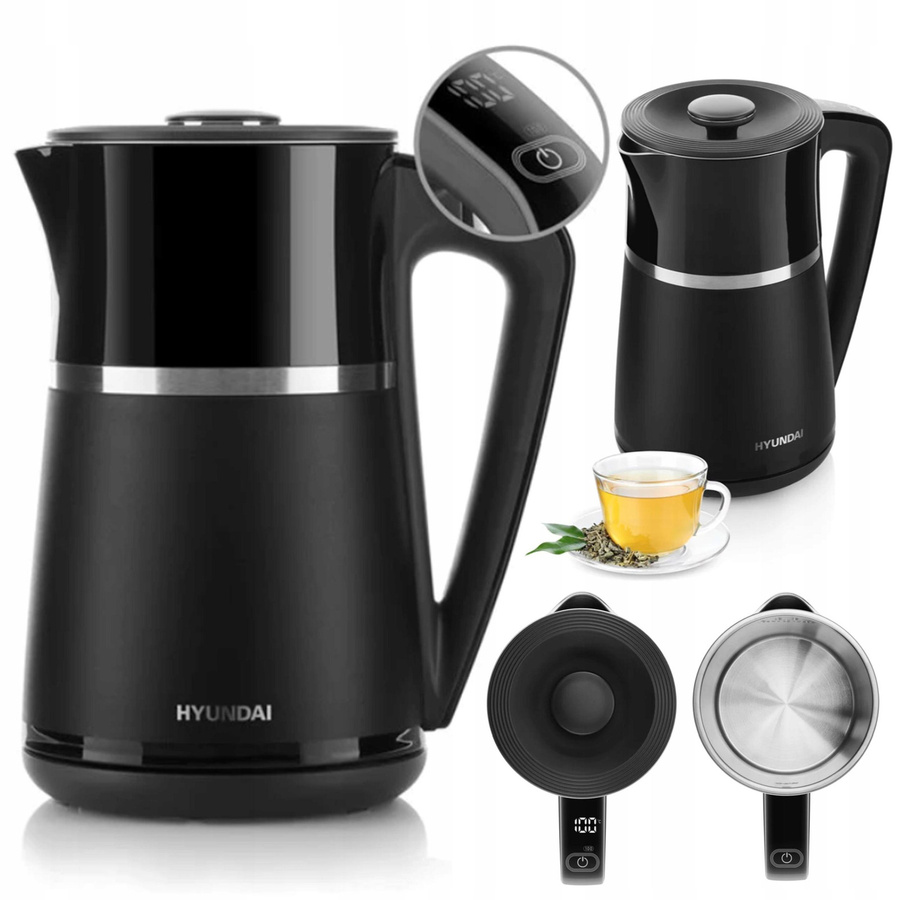 Elektrischer Wasserkocher Hyundai VK309 mit Temperaturregelung, Schwarz, 1,7 l - Bild 5