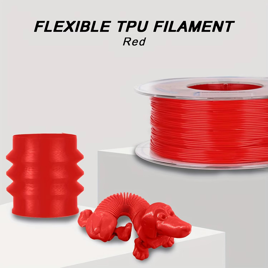 MANLANG TPU-Filament 1,75 mm rot, flexibles FDM 3D-Drucker-Filament mit 250 g - Bild 4