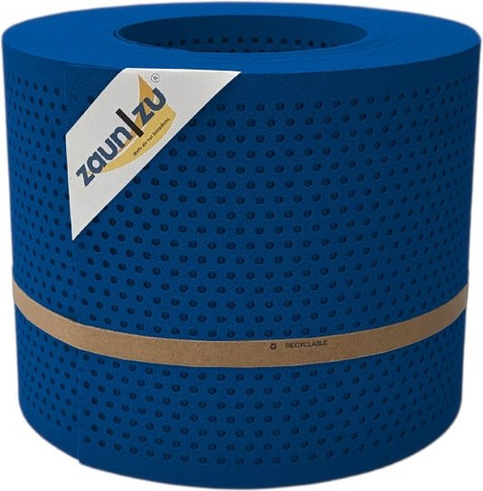 zaun zu Sichtschutzstreifen PP Premium gelocht 20 Prozent Enzianblau 26m - Bild 1