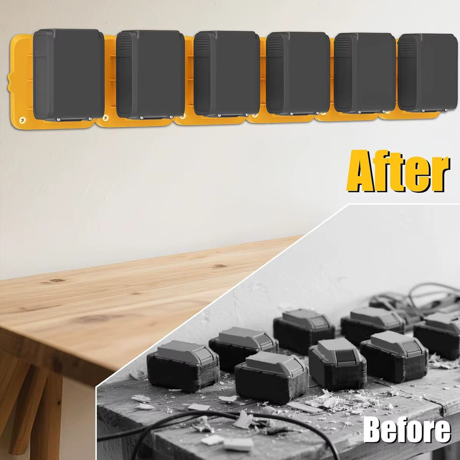 Batteriehalterung kompatibel mit DeWalt 20 V für DCB200 und DCB203 zur Wandmontage oder im Werkzeugkasten - Bild 4