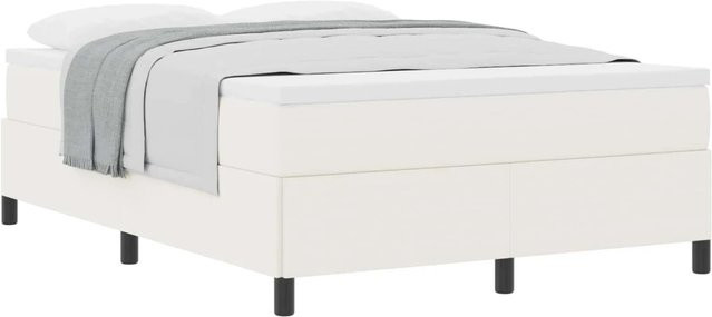 vidaXL Boxspringbett aus Cordstoff in Creme mit Kiefernholz B/T/H: 140 x 190 x 35 cm - Bild 1