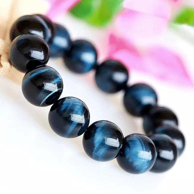 YIRAN Jewelry Armband, Naturalblue Tigerauge Stein, 6mm, gray, Damen - Bild 1