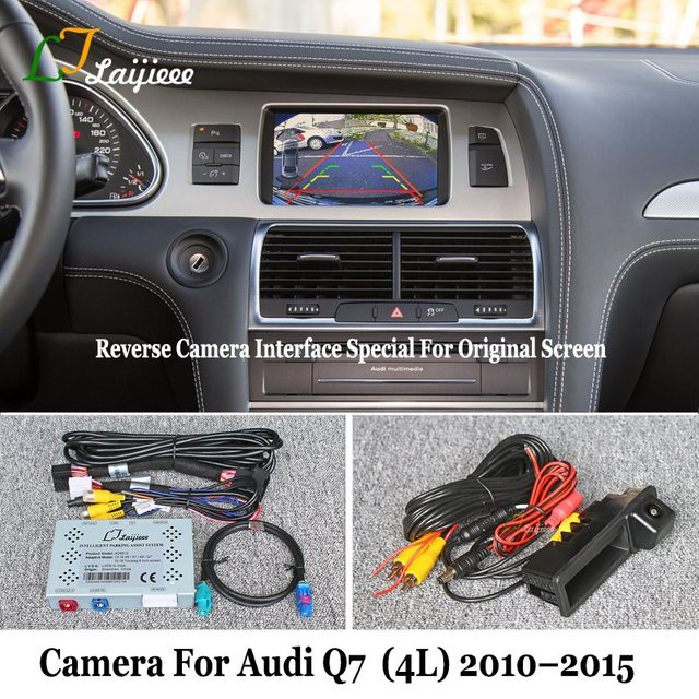 Original Rückfahrkamera Kit für Audi Q7 4L 2010 bis 2015 mit Front- und Rückansicht, HD Nachtsicht, Plug and Play, Schwarz - Bild 1