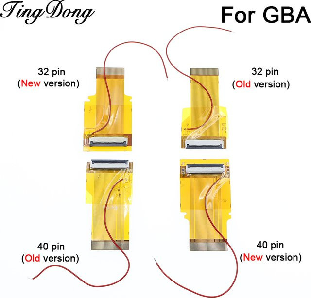 TingDong Flachbandkabel für Gameboy Advance AGS 101 und GBA SP, 32/40 Pin flexibles LCD-Display Kabel, Orange - Bild 1