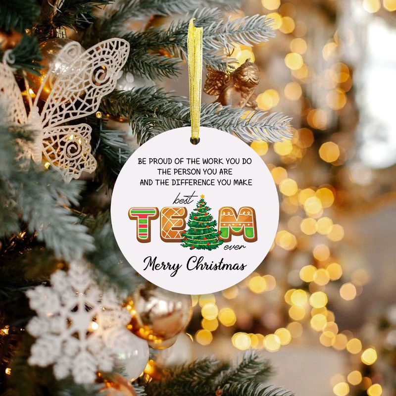 Weihnachtsschmuck als Hängeornament mit weißem Schriftzug aus Kunststoff für deinen Weihnachtsbaum - Bild 4
