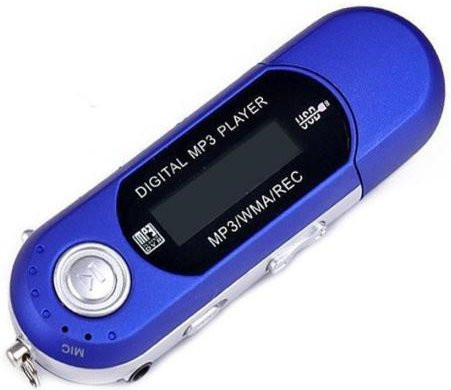 HOMEVIO Tragbarer MP3-Musikplayer mit 1,3-Zoll-LCD-Display, digitalem FM-Radio, TF-Kartenslot und USB 2.0 in Blau - Bild 1