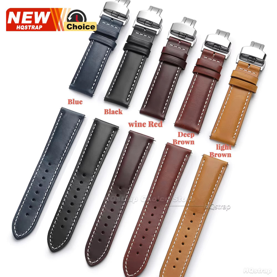 HQstrap Smartwatch Echtleder-Armband, Schmetterlingsschließe, Unisex - Bild 2
