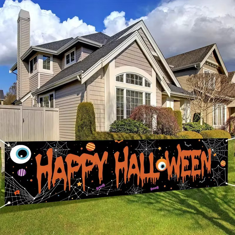 VIKAMA Halloween-Banner in Schwarz und Multicolour, dekoratives Hängebanner für Außenbereich und Innenhöfe, B/H: 200 x 40 cm - Bild 2