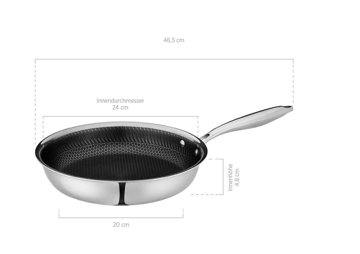 Mäser Bratpfanne Hestia aus Edelstahl in Schwarz und Silber, beschichtet - Bild 3