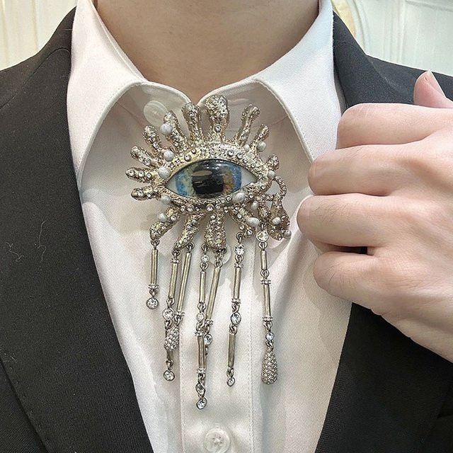 i-Remiel Brosche, Augenförmig, Strass, Quaste, Damen und Herren - Bild 1
