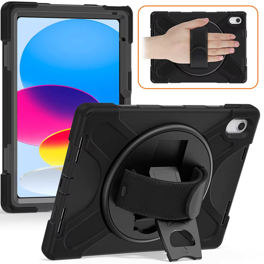 Stoßfeste Silikon-Schutzhülle für Apple iPad 11. und 10. Generation 2025, Farbe: Schwarz - Bild 3