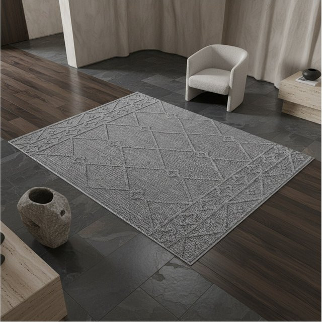 Outdoor Teppich IMST von Kadima Design im Moroccan Berber-Stil, Grau, B: 80 cm, T: 150 cm - Bild 1