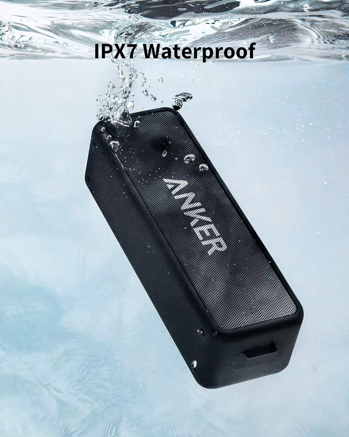 Anker SoundCore 2 Bluetooth Lautsprecher mit Dual Bass Treibern und IPX7 Wasserschutz in Schwarz - Bild 2