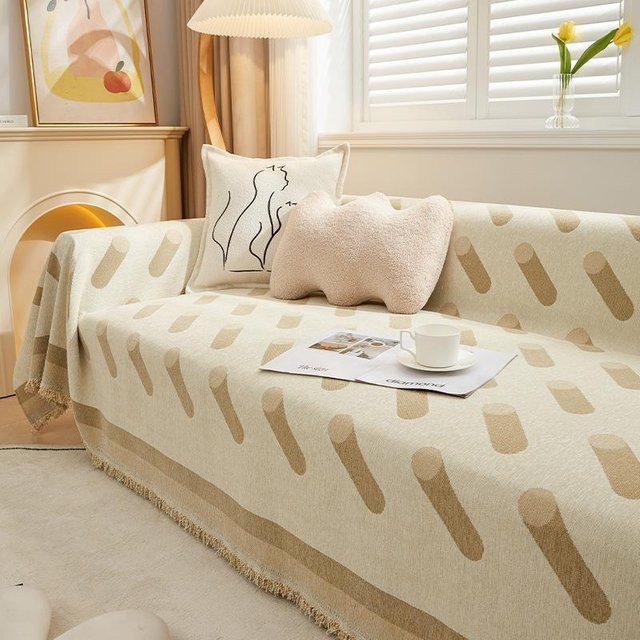Moderner Sofabezug aus Chenille als Universal-Vollbezug für dein modulares Sofa, Schlichtes Design für alle Jahreszeiten, Breite: 180 cm, Tiefe: 130 cm - Bild 1