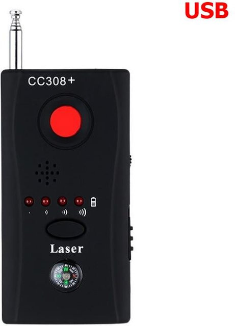 LS VISION CC308 Tragbarer Detektor für versteckte Kameras und Anti-Spionage-Bugfinder in Schwarz mit GPS, GSM, Radioscanner und RF-Tracker via USB - Bild 1