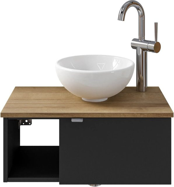 Pelipal Einzelwaschtisch Serie 6915 Schwarz mit Softclose Breite: 61 cm - Bild 1