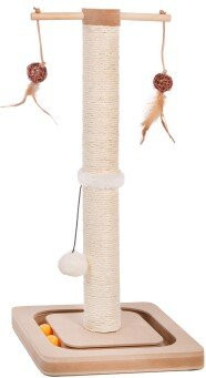 Canadian Cat Company Kratzstamm Charly aus Holz und Sisal in Beige mit integriertem Spielzeug - Bild 1