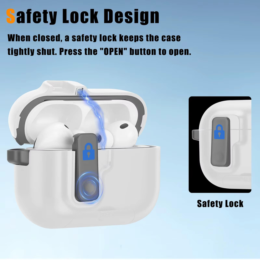Apple AirPods Pro 3 Schutzhülle mit Schlüsselanhänger in Sandstein-Design, Anti-Verlust Case für Männer und Frauen - Bild 2