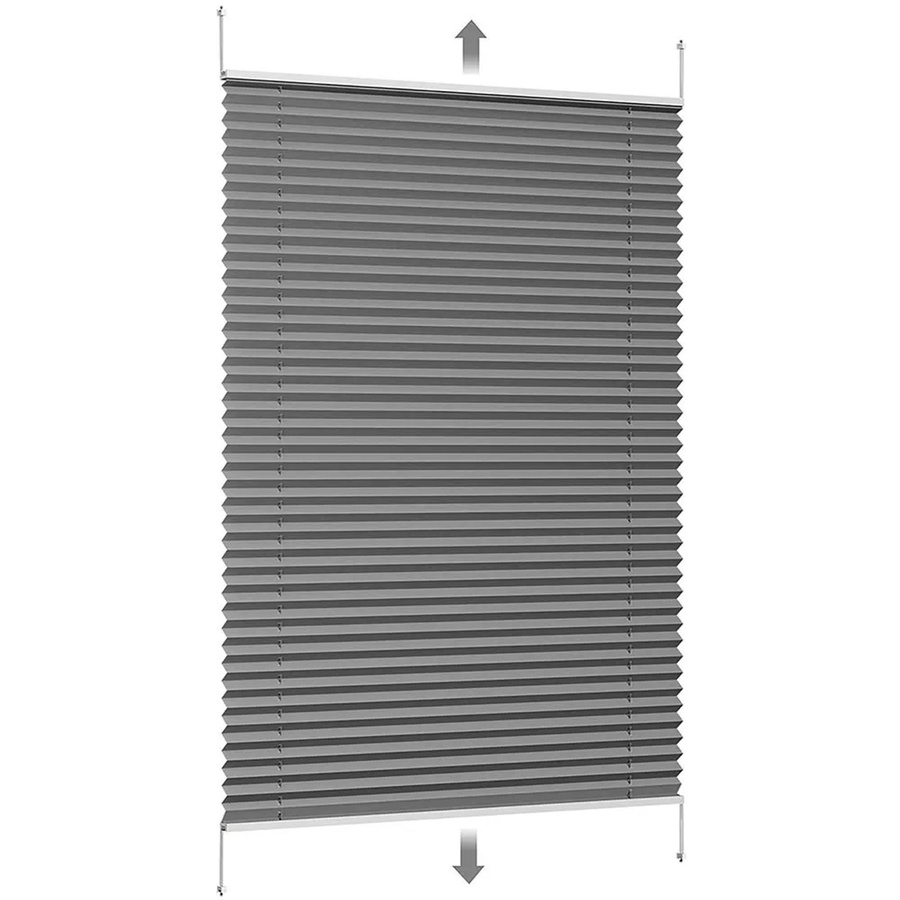 Sekey Plissee Faltrollo Klemmfix ohne Bohren Dunkelgrau B: 70 cm, H: 100 cm - Bild 2