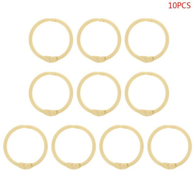 10 Stück Metall Buchringe in Gold für DIY-Alben und Bürobedarf - Bild 1