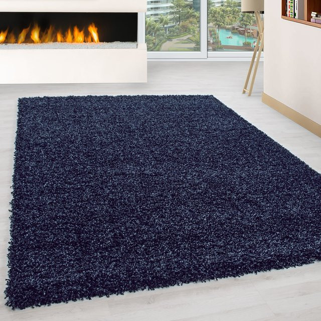 Hochflorteppich RHEIN von Kadima Design, einfarbig, Blau, B/T: 160 x 230 cm - Bild 1
