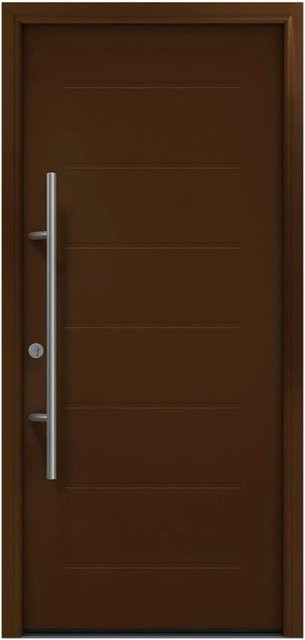 EcoStar Haustür Isopro Secur IPS 015 in Terrabraun mit RC2 Schutzklasse, Breite: 110 cm, Höhe: 210 cm, DIN Links - Bild 1