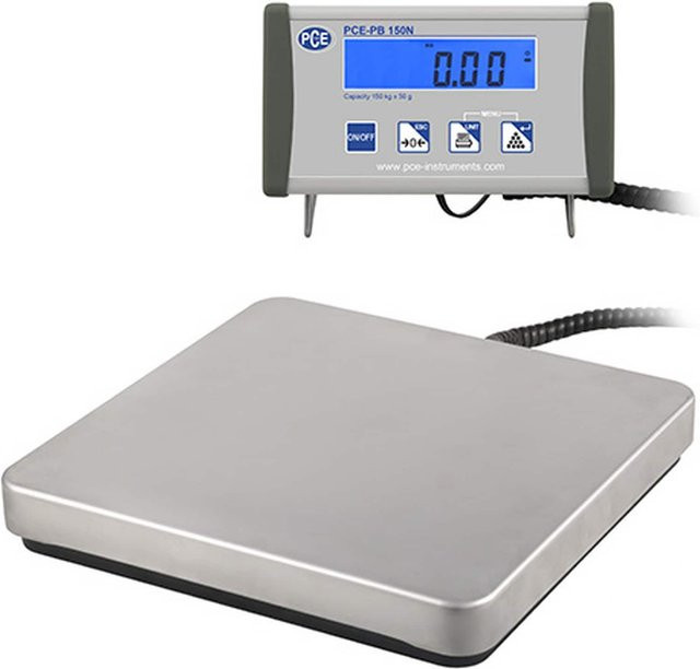 PCE Instruments Plattformwaage PCE-PB 60N in Schwarz und Silber mit LC-Display und USB-Schnittstelle bis max. 60 kg - Bild 1