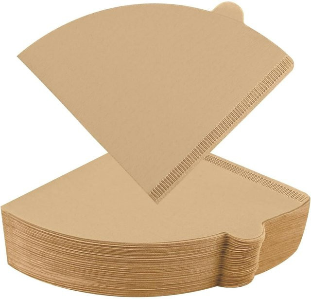 Dingkei Kaffeefilter Größe 02, 200 Stück ungebleichte kegelförmige Pour-Over-Filter für 2-4 Tassen, beige - Bild 1