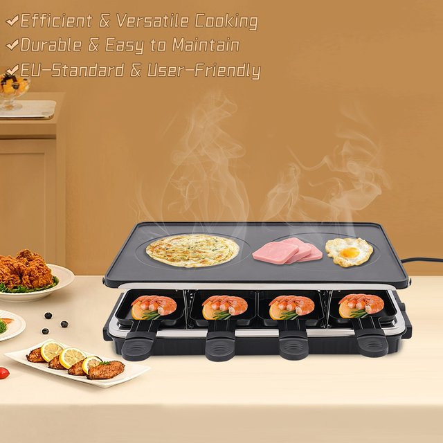Bymaocar Elektrogrill Tischgrill mit 1 großen und 8 kleinen antihaftbeschichteten Tabletts, 220–240 V - Bild 1