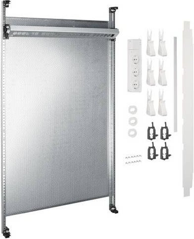 Hager UF22NW Multimedia Komplettfeld universZ in Silber, Höhe: 900 mm, 2-fach ohne Patchmodule - Bild 1