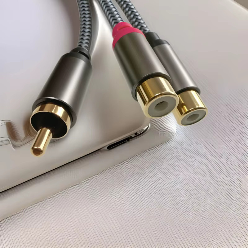 RCA-Splitter-Audiokabel Adapterkabel 1 auf 2 Stecker auf Buchse für TV, CD, DVD, Subwoofer, Verstärker und Lautsprecher - Bild 3