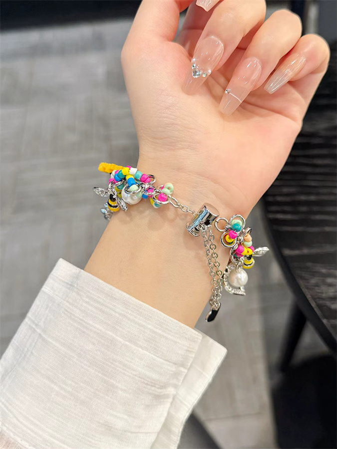 iwujiao Uhrenarmband Metall-Blumen, Edelstahl, Unisex - Bild 3
