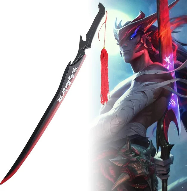 Bandai League of Legends Yone Katana, Cosplay Schwert, Holz, 100cm - Bild 1