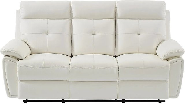 Vente-unique Relaxsofa Vineta Weiß mit verstellbarer Kopfstütze, Breite: 200 cm - Bild 1