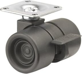 BS Kunststoff Doppelrolle F391.038 Schwarz mit 38 mm Raddurchmesser und Schraubbefestigung - Bild 1