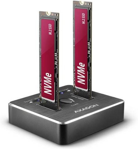 AXAGON ADSA-M2C NVMe M.2 SSD Dockingstation mit Clone-Funktion und USB-C 3.2 Gen 2 in Schwarz - Bild 1