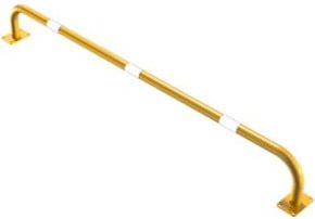 Schake Sicherheitsgriff aus verzinktem Stahlrohr mit schwarzen Warnstreifen, U-Bügel mit Halteplatten 100 x 150 mm, Höhe: 200 cm, Tiefe: 25 cm - Bild 1