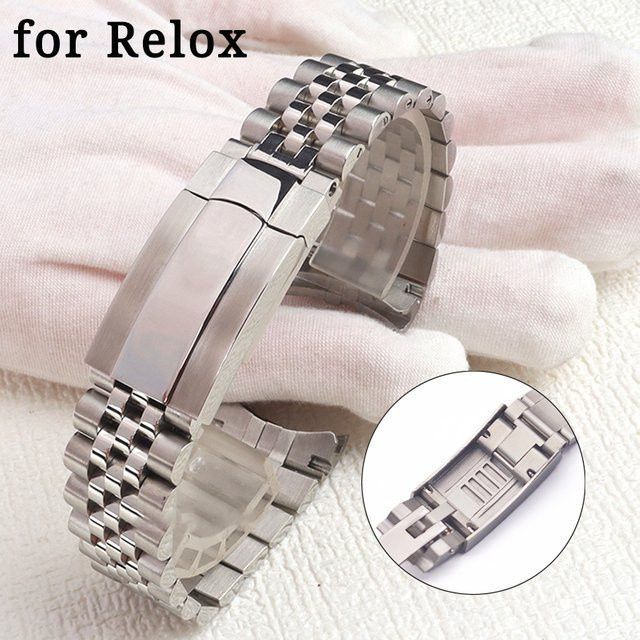 yunfook Uhrenarmband Edelstahl, Silber, 20 mm - Bild 1