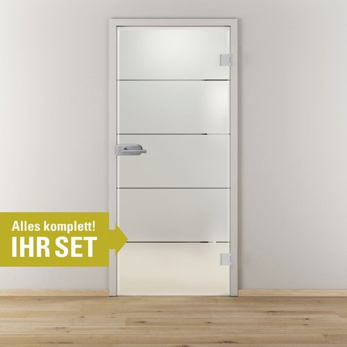 NOVADOORS Glasdrehtür-Set Nova GST 503 in Grün mit Aluminiumrahmen, B/H: 83,4 x 197,2 cm - Bild 1
