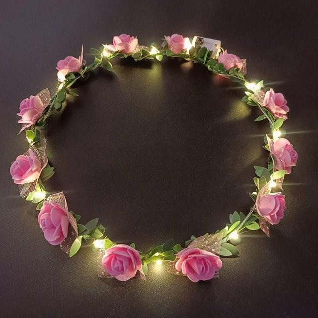 HappySmile LED Stirnband, Blumen, black, Unisex - Bild 1