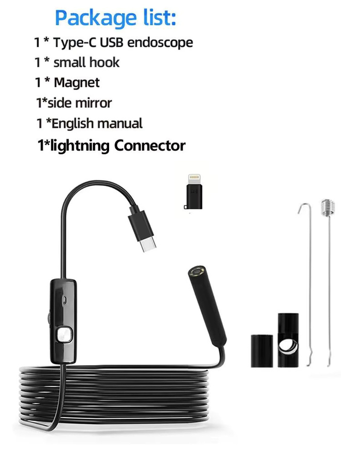 Meseelong Industrielle Endoskopkamera HD 960P Wasserdichtes Inspektions-Boreskop mit flexibler Sonde und Hartkabel für Auto- und Kanalprüfungen - Bild 4