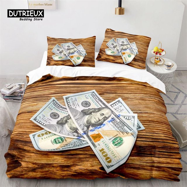 Bettwäscheset mit Dollar-Scheinen Design von Binchi Outdoor Product, Mehrfarbig, B/H: 140 x 210 cm - Bild 1