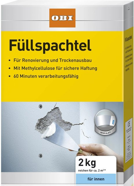 OBI Füllspachtel aus Gips in Weiß, 2 kg - Bild 1