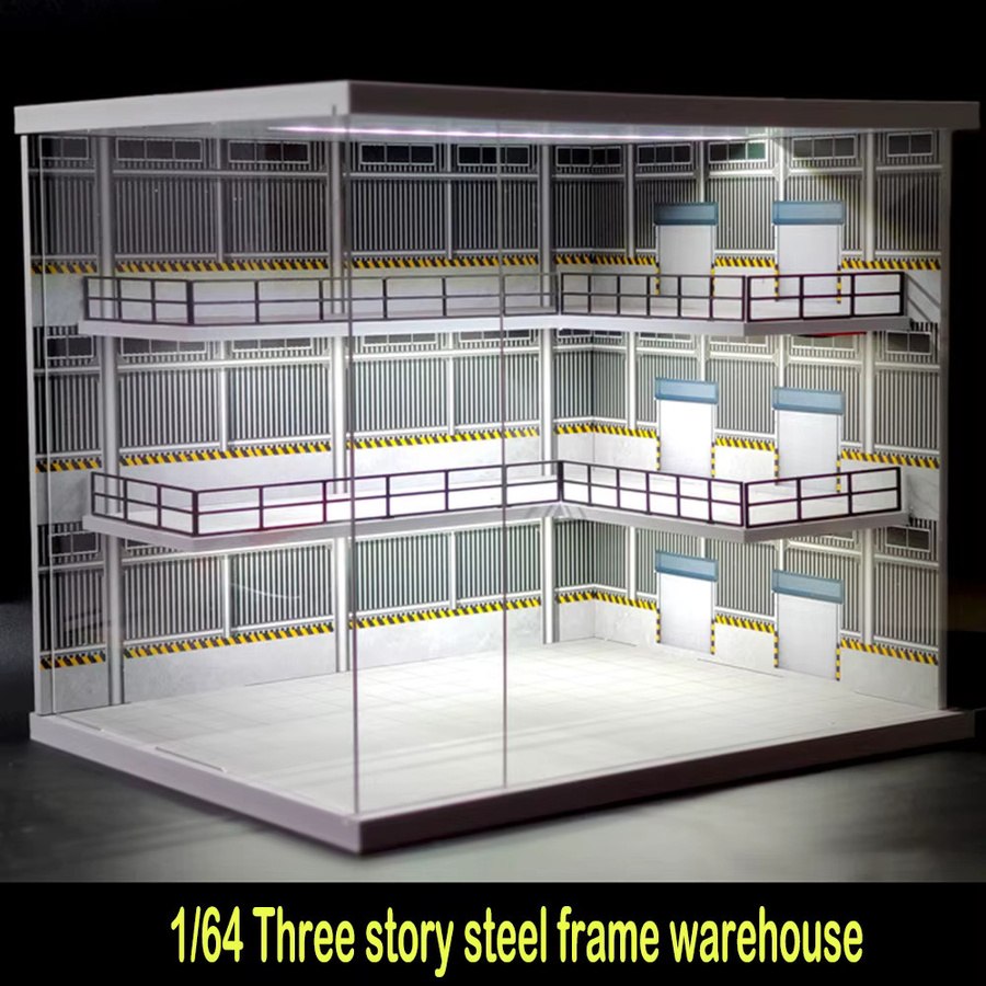 Meiduoxing Diecast Auto Garage Diorama Modell Vitrine, mit LED-Beleuchtung - Bild 1