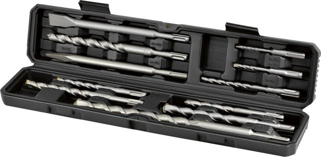 LUX-TOOLS 11-teiliges Bohrer- und Meißel-Set SDS-Plus aus Stahl mit Carbide-Spitzen in Silber - Bild 1