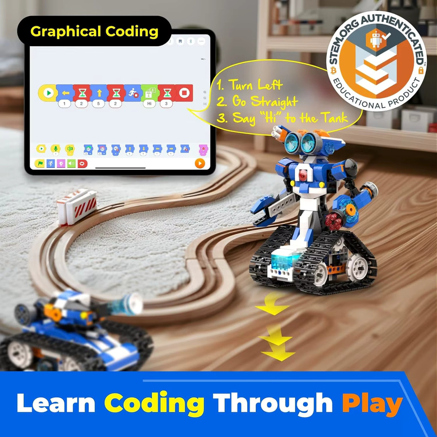 Apitor Robot J 6-in-1 STEM-Kit, programmierbares Roboter-Kit, App-Steuerung, ab 7 Jahre - Bild 5
