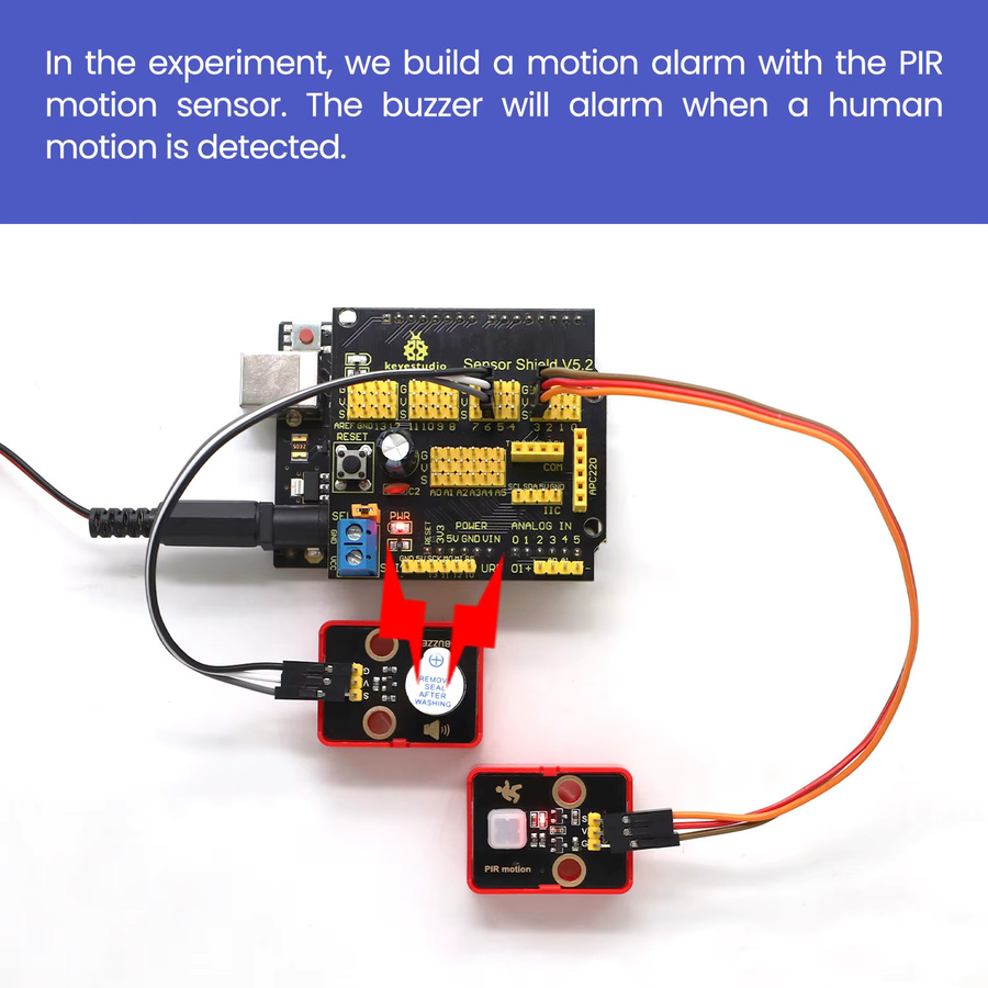 Keyestudio Infrarot-Pyroelektrischer Sensor für Arduino, Raspberry Pi, Micro Bit und Lego DIY Elektronik-Projekte - Bild 4