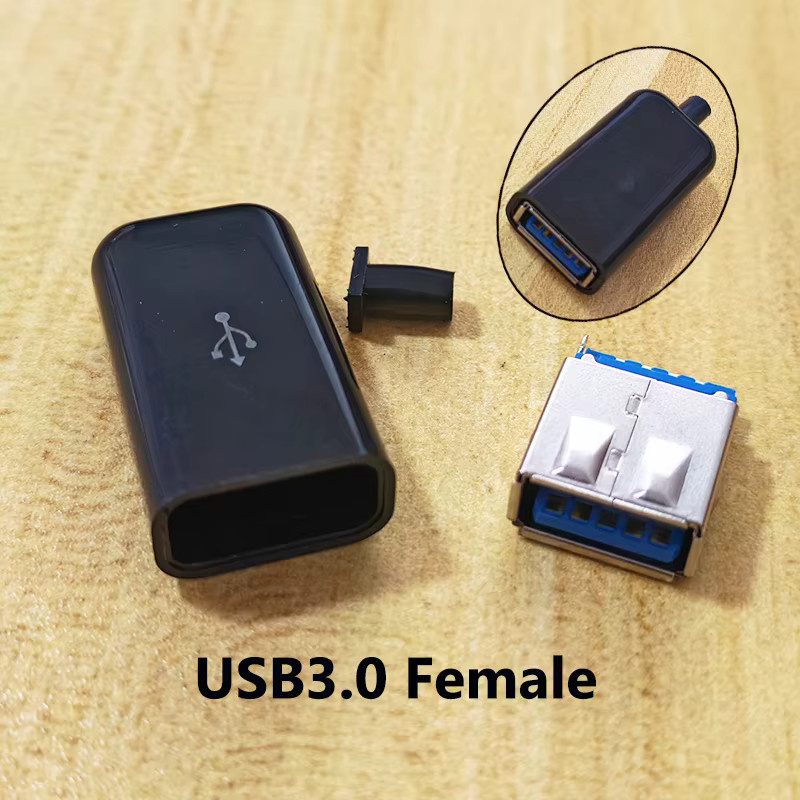 YuXi USB 3.0 Stecker-zu-Buchse DIY Lötanschluss-Kit mit Kunststoffgehäuse in Weiß zur Reparatur und Verlängerung von Datenkabeln - Bild 2