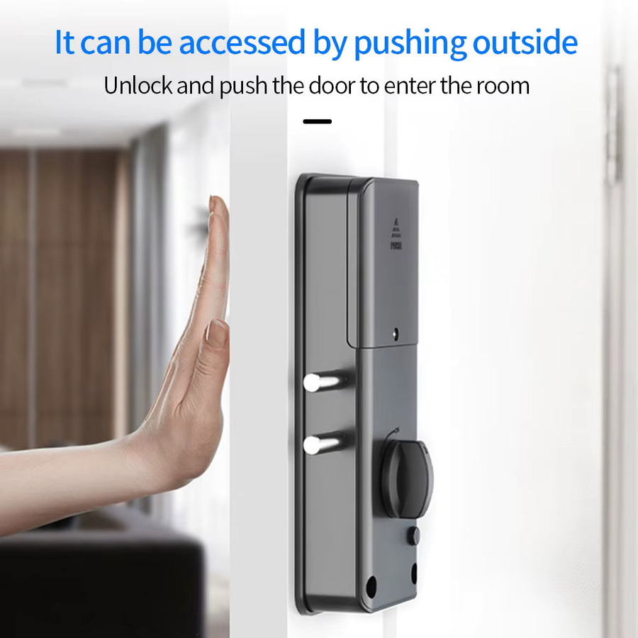 LUCKING DOOR Intelligentes unsichtbares Bluetooth-Schloss für Holztüren in Schwarz mit Tuya App Unterstützung und IC-Kartenfunktion - Bild 3