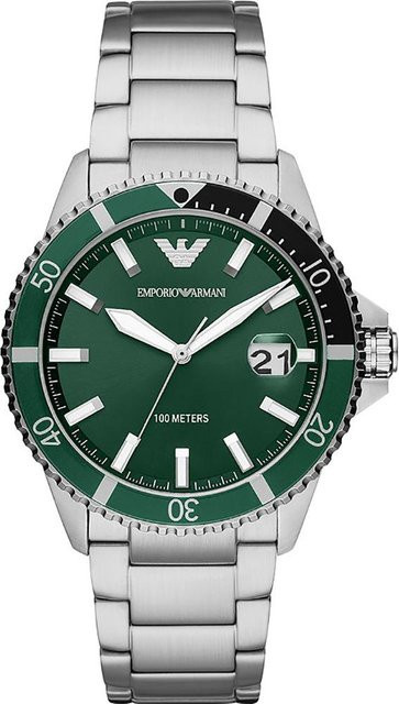 Emporio Armani Armbanduhr, Quarz, Edelstahl, grün, Herren - Bild 1